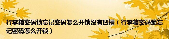 手机密码忘记了怎么办？（解锁手机的有效方法及防止密码丢失的建议）